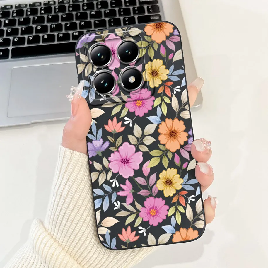 Popular Flower Design Soft Silicone Frosted Case with Camera Lens Protection