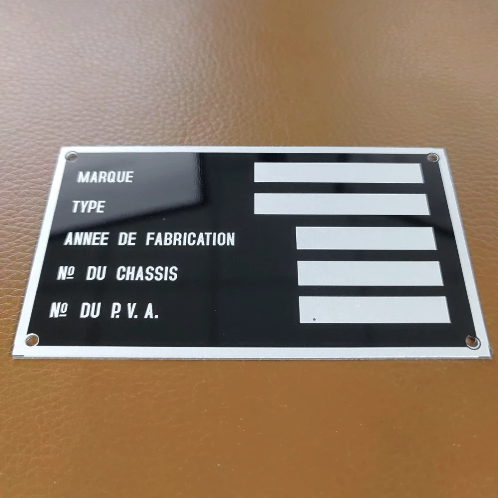 Aluminum Blank Vin Serial ID Marque Type Chassis Tag Plate Car Truck Equipment Trailer RV Parts Camper Accessories