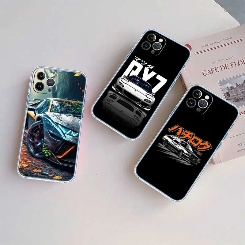 Transparent Phone Case with Wheel Sport Car Calipers Design