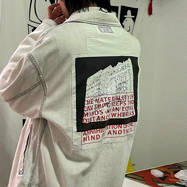 All-match Cav Empt Denim Jacket Shirt Men Women Pocket Patch  