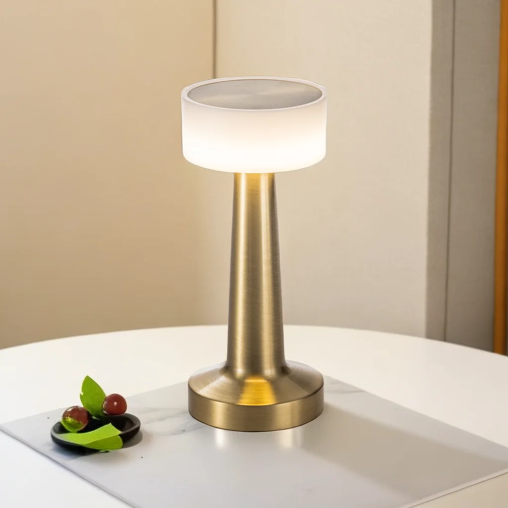 Vintage LED Rechargeable 3 Color Bar Restaurant Coffee Desktop Decorative Metal Table Lamp Touch Bedroom Bedside Night Lights