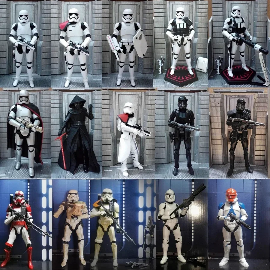 

15.5cm Starwars White Soldiers Stormtrooper Mandalorian Black Samurai 6 Inches Collection Action Figures Ornament Model Toy Gift