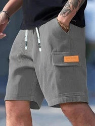 Corduroy Men's Breathable Casual and Sports Shorts with New Fashionable Textured Fabric - XS (GRAY)