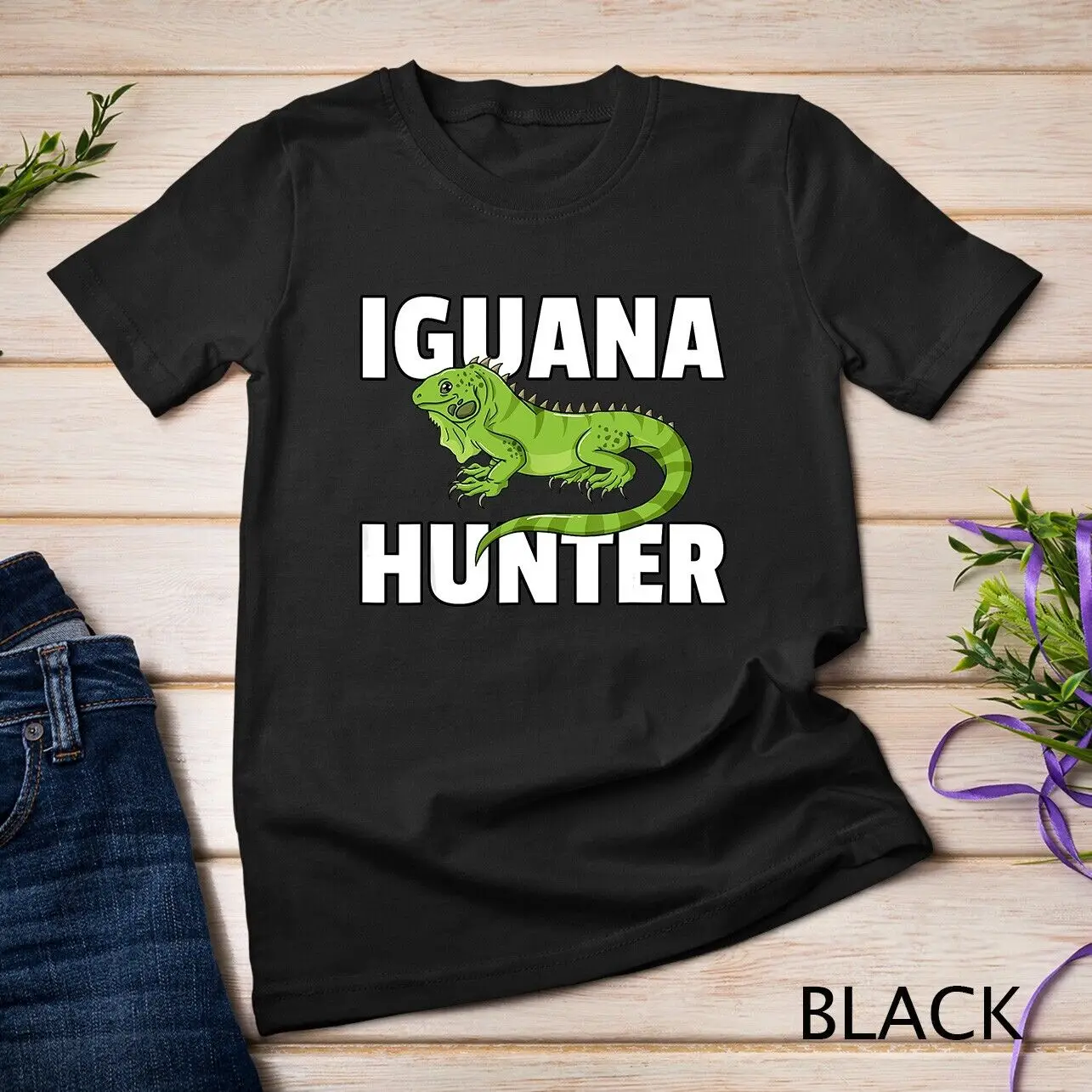 T-Shirt Unisex Da Caccia Con Lucertola Rettile Iguana Hunter