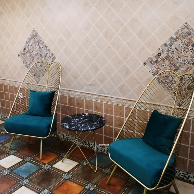 Nordic New Metal Steel Leisure Chair Iron Chair Hollow Dining Coffee Metal Bar Chairs Living Room Furniture Customizable Colors