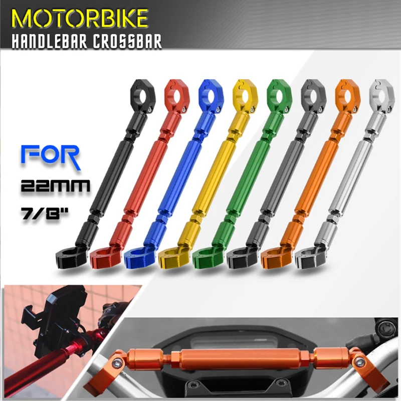 Motorcycle Balance Bar Universal 22mm CNC Aluminum Adjustable Crossbar Strengthen Handlebar Extended Motorbike Reinforce Leve