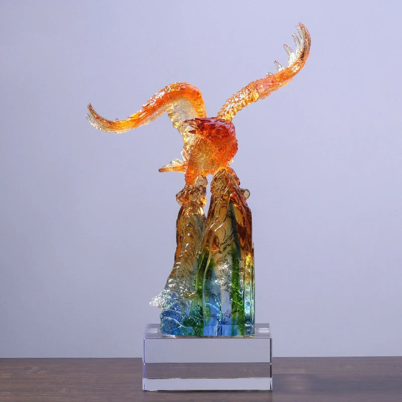 

Precious Eagle Bird Crystal Statue Stands for Grand Plans Nice Office Decor Gift of Promising Future Mark Invaluable Friendship