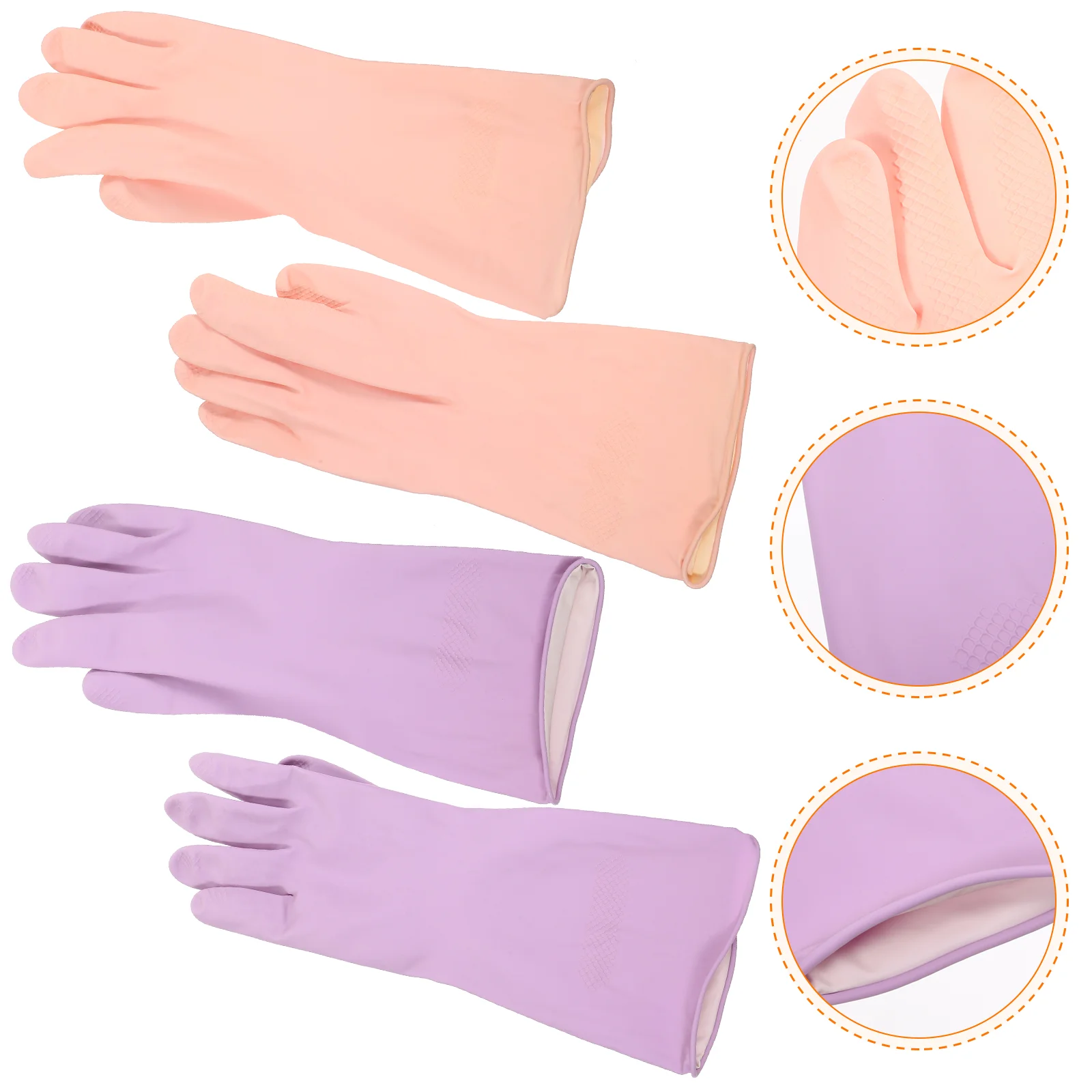 

2 Pairs of Latex Dishwashing Gloves Kitchen Cleaning Gloves Lengthened Housework Gloves Latex Gloves