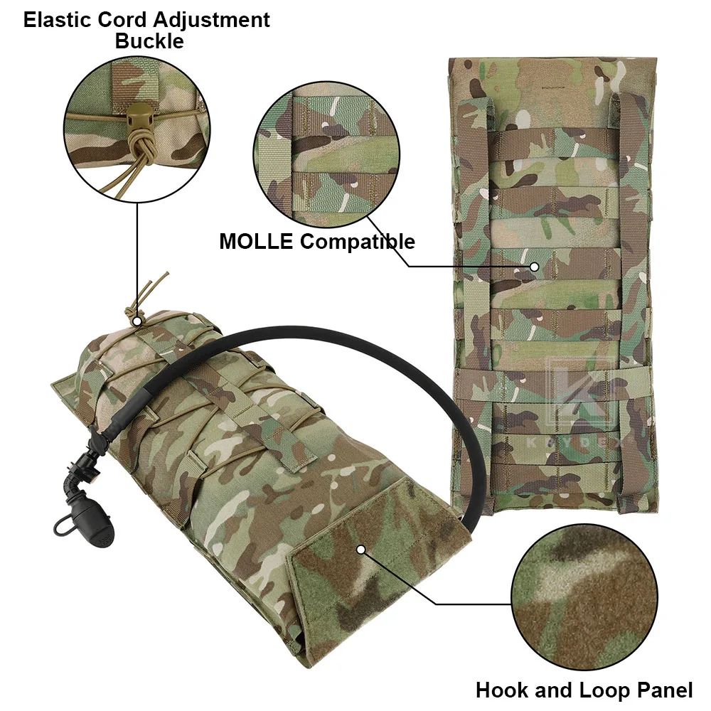 KRYDEX Tactical 500D 3L Hydration Pouch MOLLE Carrier Pack Bag Modular 100 oz Water Bladder Pouch Hunting Outdoor Accessories 4