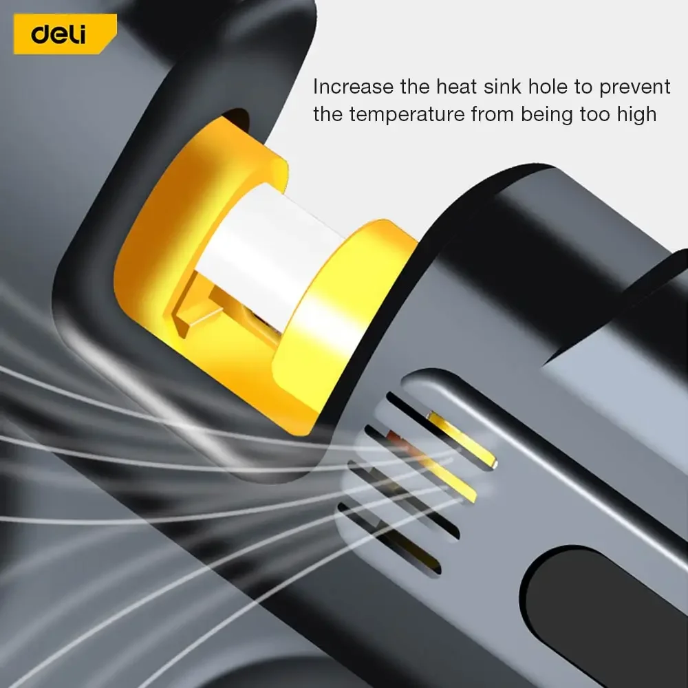 Deli High Temp Heater Melt Hot Glue Gun 20W/40W/60W/100W DIY Repair Tool Heat Mini Gun Glue Sticks Heat Hot Melt