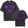 The Bat Boys The Night Court Acotar Retro Washed T Shirt Men's Fashion Gothic Tshirts Male Cool Oversized T-shirt Y2k Streetwear 2