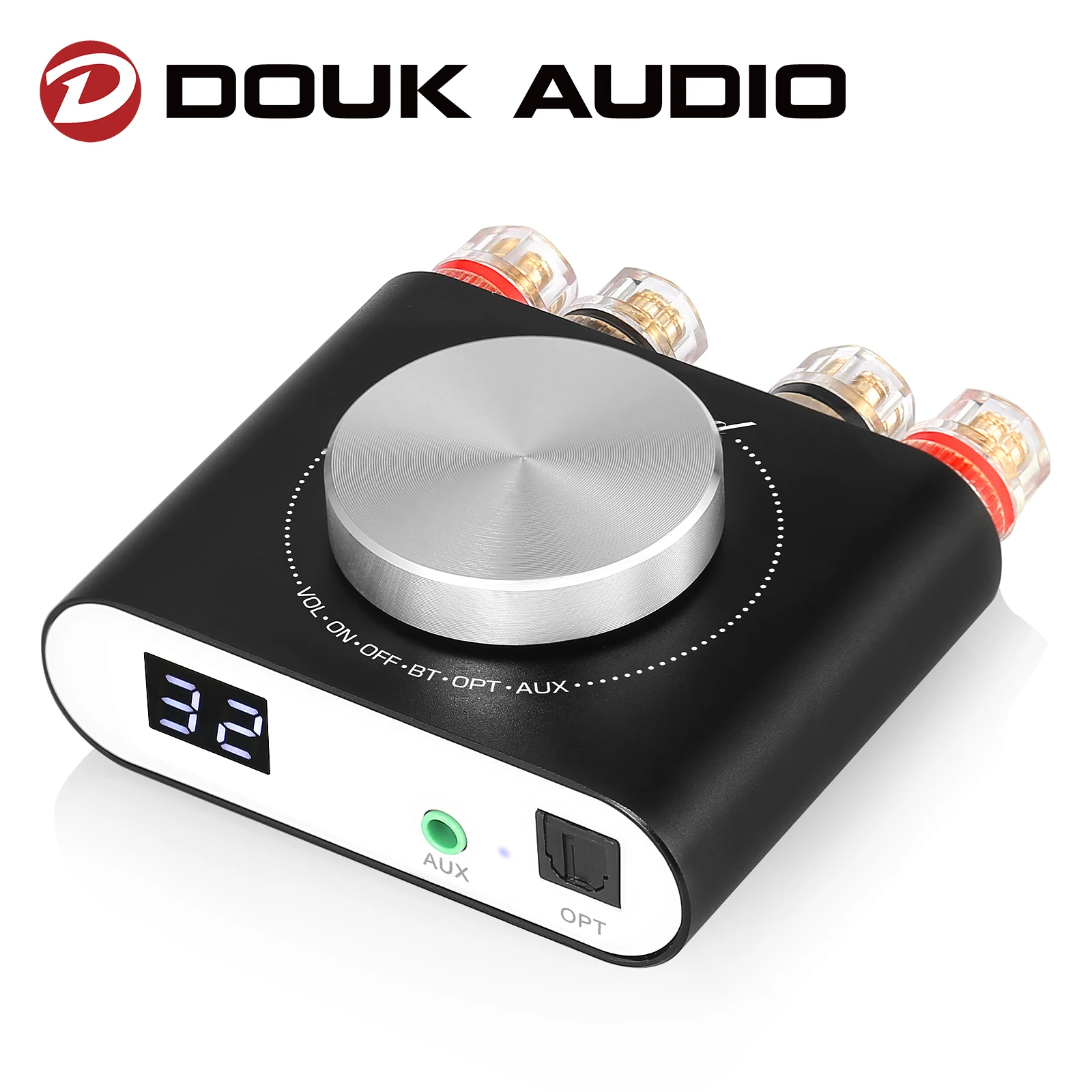 Douk Audio-Amplificateur numérique HiFi Q10, récepteur Bluetooth 5.0, mini  ampli de puissance audio stéréo optique AUX, 100W + 100W - AliExpress