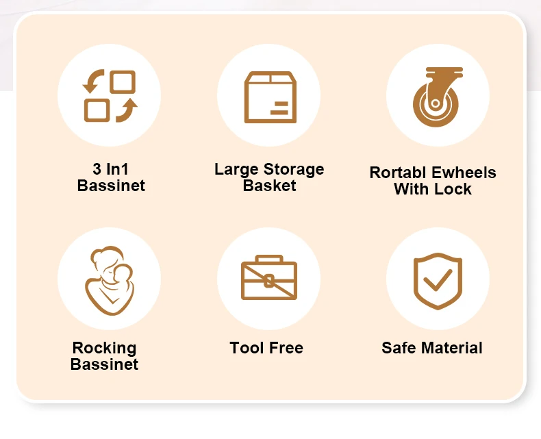 Baby Crib 3 in 1 Baby bed Portable Foldable Adjustable Height Rotatable Wheels Shaker Bassinet With Mosquito Net for Newborn Sb427d642a87047cdb315ad6d1702dd88A