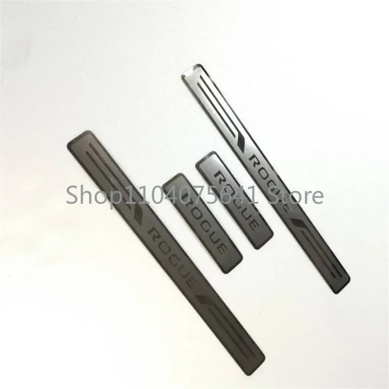 For Nissan X-trail Rogue 2014-Door Sill Scuff Plate Cover Trimthreshold Pedal Styling Protect car assecories