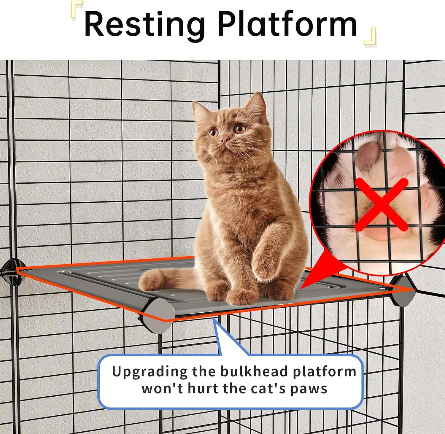 Indoor with Litter Box 3-Tier DIY Cat Detachable Metal Wire Kennel Crate Large Exercise Place Ideal for 1-2 Kitten