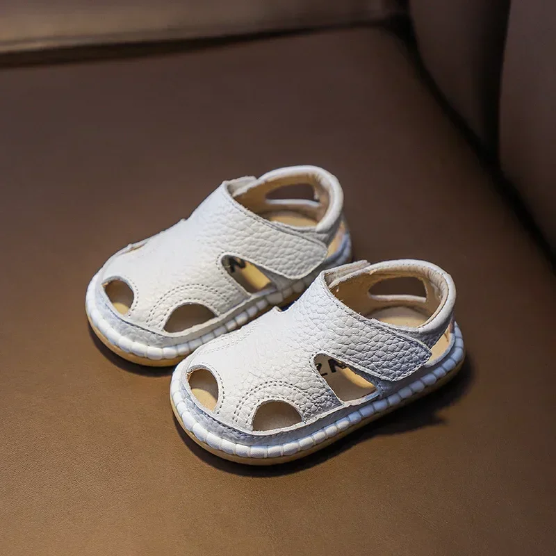 Summer Infant Sandals Baby Girls Boys Anti-collision Toddler Shoes Soft Bottom Genuine Leather Kids Children Beach Sandals children sandals,baby shoes,kids shoes,kids sandals,beach shoes