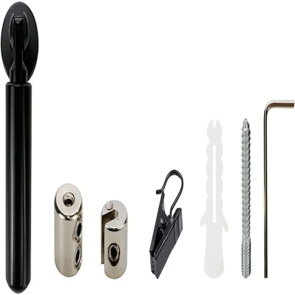 Kit De Câble En Acier Inoxydable 5m Pour Fixation Murale - Rideaux, Photos, Corde à Linge - Montage Facile