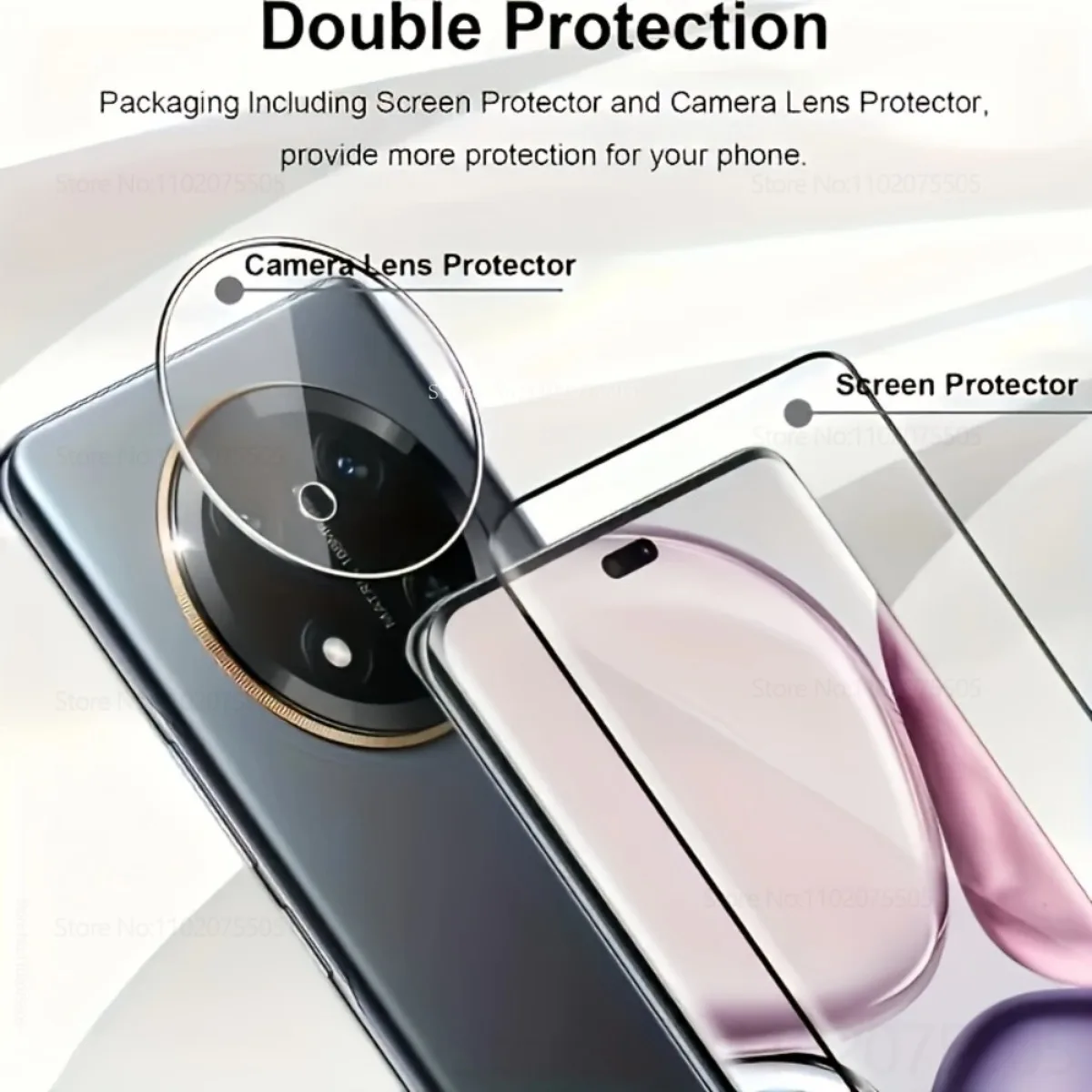 Ultra HD Black Edge Tempered Glass & Camera Protector Set - 2-Pack