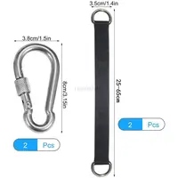 2Pcs Tree Swing Straps Hanging Kit with 2 Carabiners Single Bar Extension Belt Belt for Hammocks Sandbags Horizontal Bar Chair 2