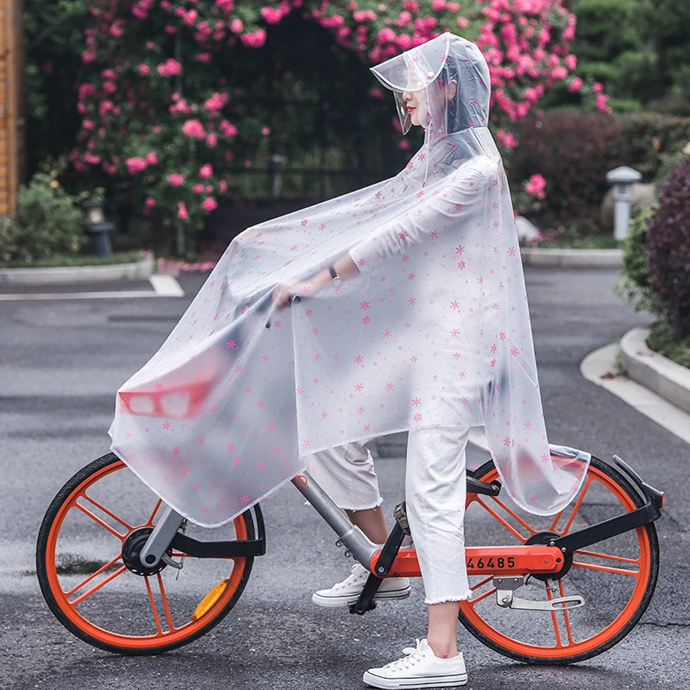 Windproof Raincoat For Electric Bike Motorcycle EVA Double Brim Covering Face Riding Poncho Motorcycle Raincoat For 1/2 People