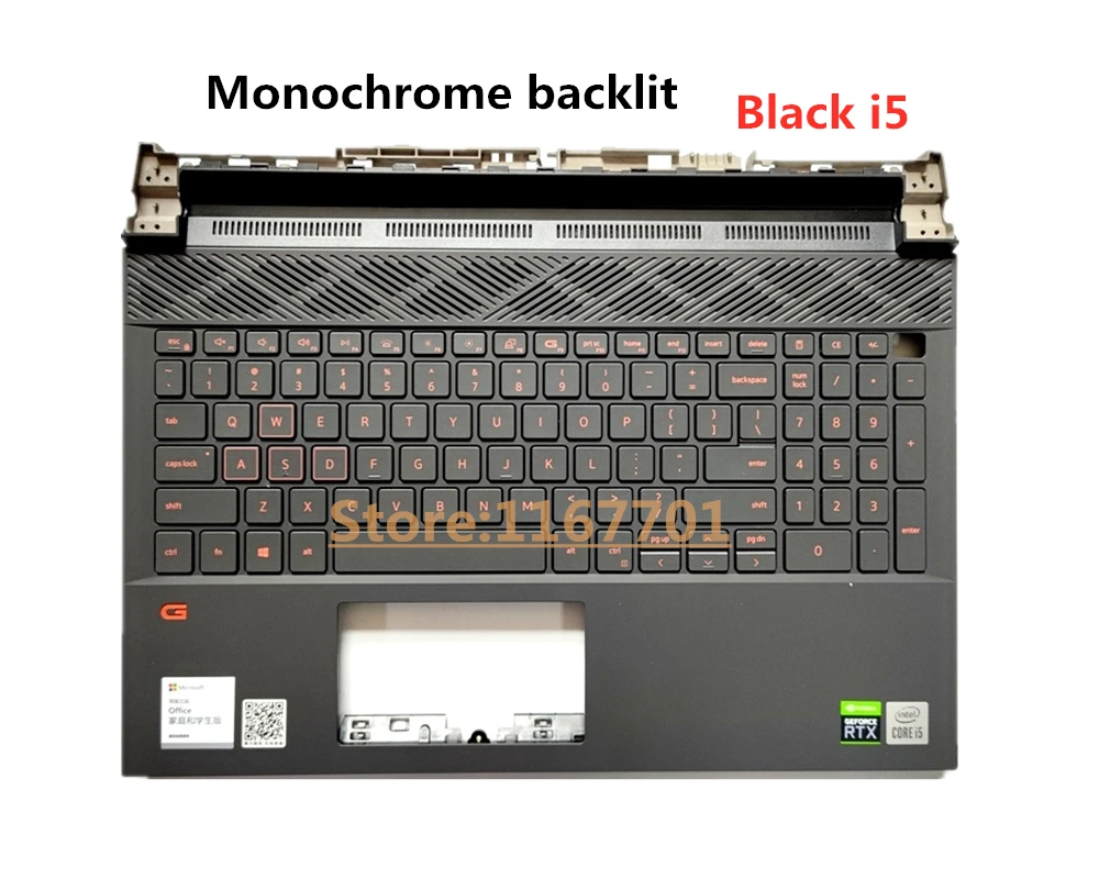 Dell Inspiron G15 5510 5511 5515, 미국 오리지널 노트북, 흑백, RGB 백라이트 키보드 커버, 케이스, 쉘, 화이트, 그린, 블랙, 신제품