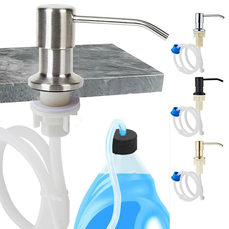 

Кухонный дозатор для жидкого мыла, удлинительная трубка, замена для кухонной раковины, металлический столешница под раковиной