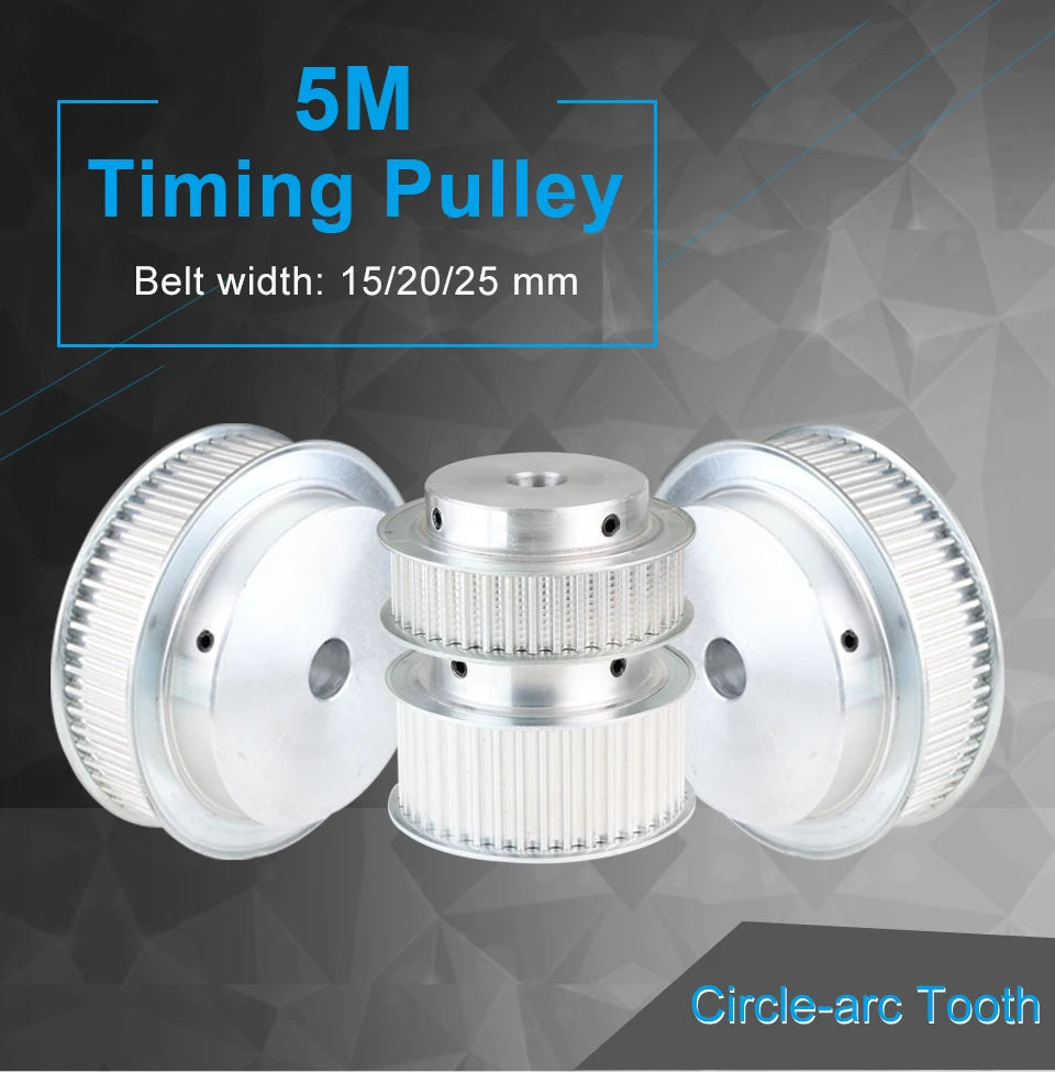 Description Picture 2 of item5M-15T Alloy Pulley Inner Bore 5/6/6.35/8/10 mm Pulley Wheel Circular Arc Tooth Fit For 5M Synchronous Belt Width 15/20/25 mm