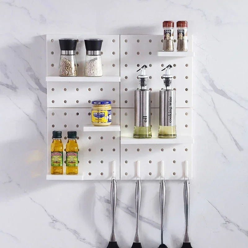 Home Decor Wall Shelves Decoration Hole Board Wall Storage Rack Storage Shelf Kitchen Bedroom Hanging Wall Shelves Wall Decor 5