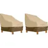 Water Resistant Patio Lounge Chair Covers 38 Inch Deep Seated Furniture Cover Pack of 2 Elastic Hem Cord Straps Durable Woven 2