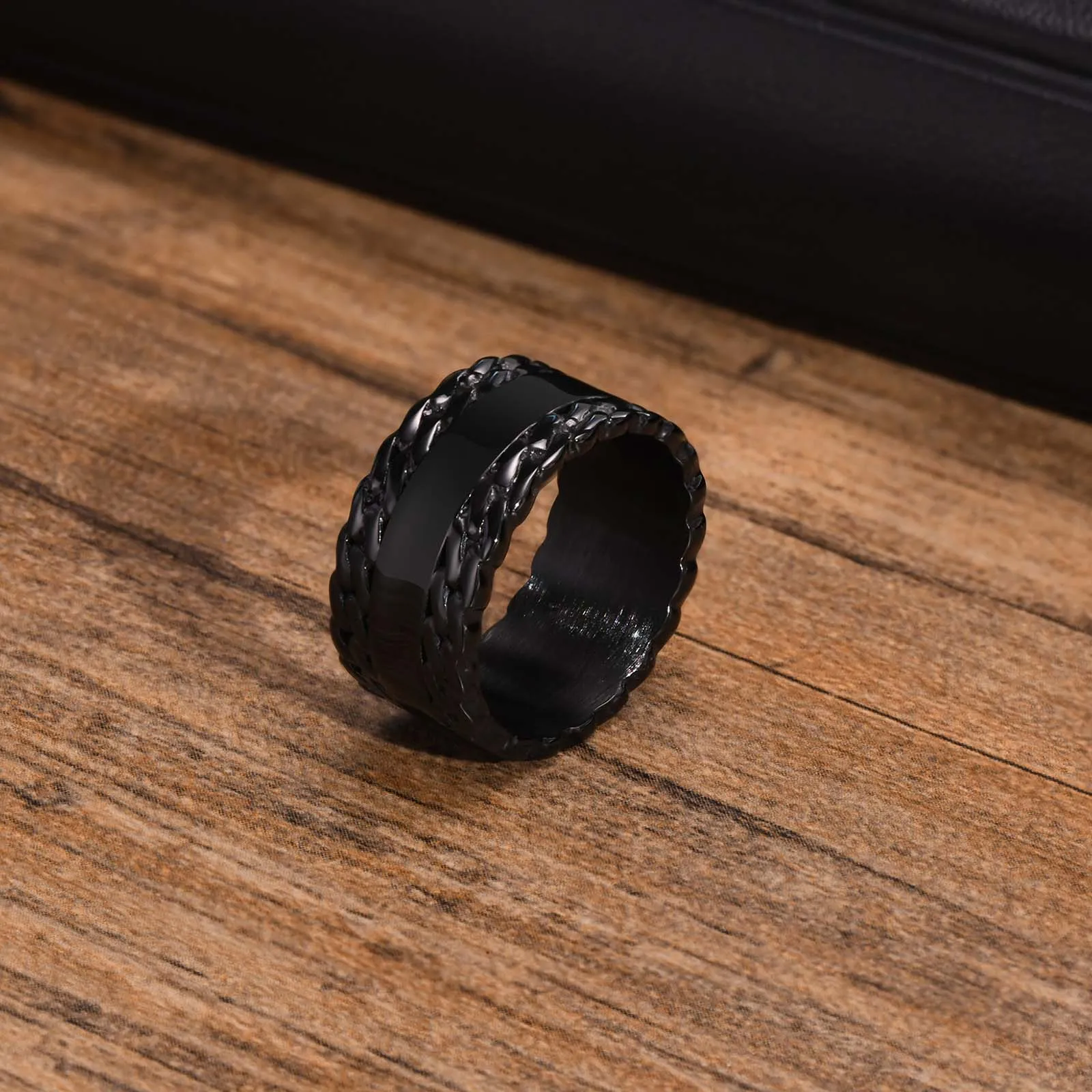 Ringe Für Männer Edelstahl Kein Verblassen Schmuck herren Ring Schwarz  Kette Ringe grunge gothic Anti Rost Punk Rock mode-design