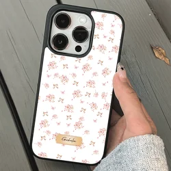 Chic Pink Bow & Flower Soft Phone Case with Black Border - iPhone 14