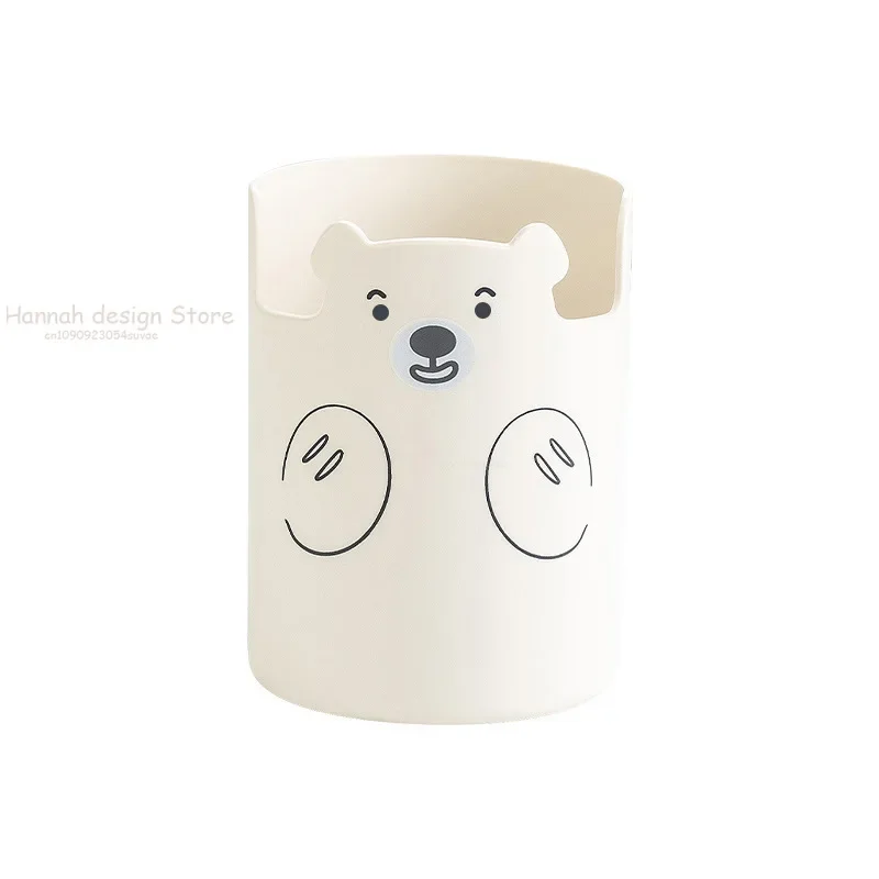 Phone Holder Makeup Organizer Pen Holder Desk Organizer Pen and Brush Holder Brush Holder Multifunctional Pen Holder Kawaii Cartoon Bear Makeup Brush Holder Lovely Fashion Phone Student Stationery Pen Organizer