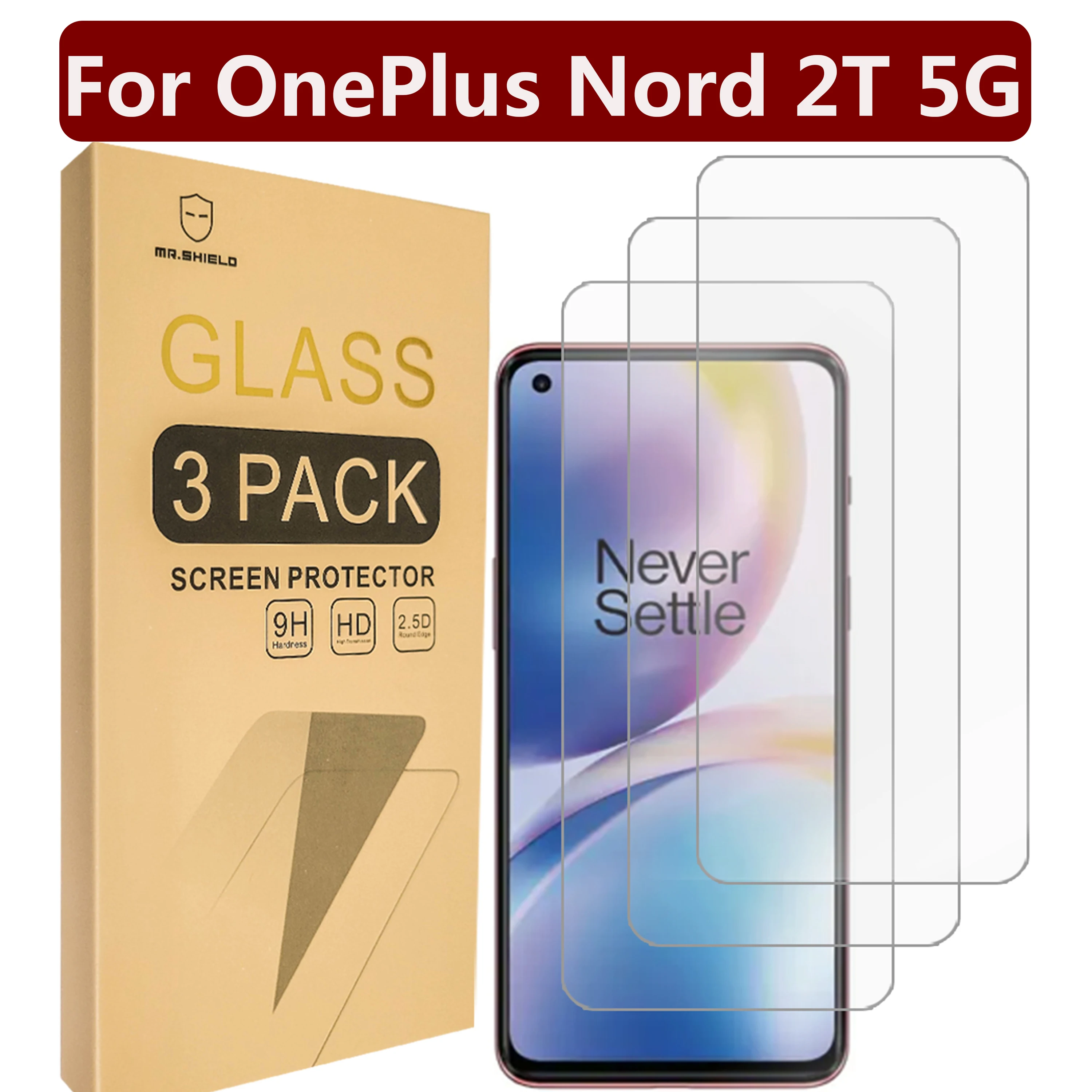 

Mr.Shield [3-Pack] Designed For OnePlus Nord 2T 5G [Tempered Glass] [Japan Glass with 9H Hardness]
