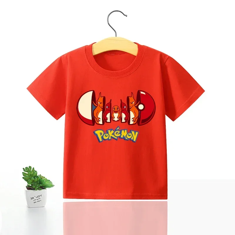 thumbnail image 1 of Colourful T-shirts Anime Cartoon Pikachu Gengar Printed Top Casual Clothes Winter Warm Bottom Shirt Kids Birthday Gifts, 1 of 5