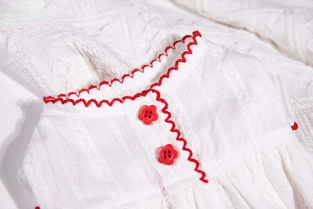 Cute Jacquard Bud Edge White Cotton Short Skirt - PeticaDeals
