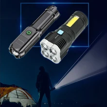  New Flashlight Strong Light Rechargeable Zoom Giant Bright Xenon Special Forces Home Outdoor Portable Led Luminous Flashlight 