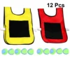 1 Set Children Sticky Ball and Vest Game Props Sticky Ball Vest Group Plaything for Home School (Red, Yellow Vest and 10 Pcs Spo 1