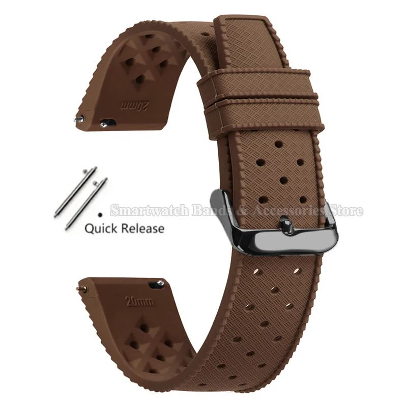 Premium Tropic Silicone Quick Release Watch Strap - Durable Rubber Bracelet Replacement