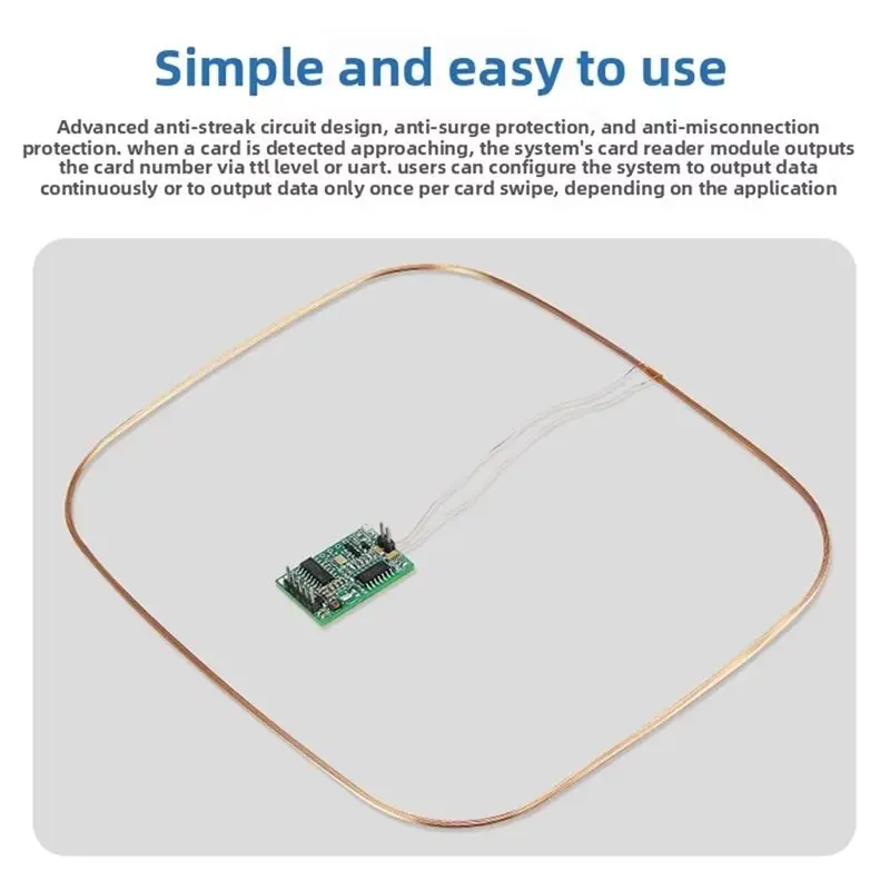 B49C UART/TTL 5V 판독 125KHZ RFID 장거리 카드 리더 모듈 EM 안테나 30CM 애완 동물 주차장 원격 카드 리더기