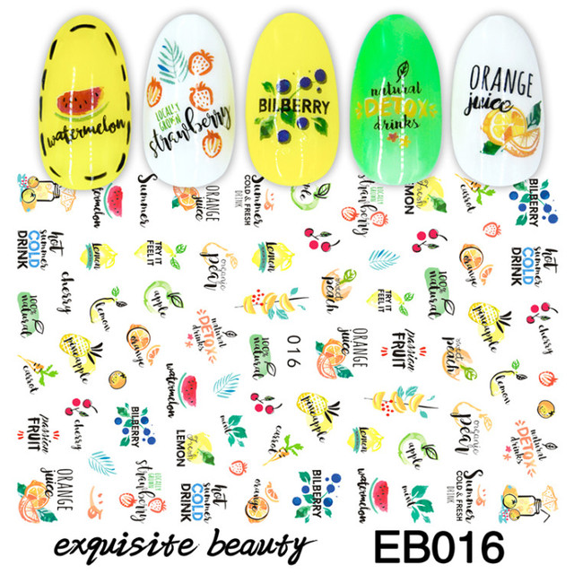 Stickers for Nails Summer Fashion Sticker Sweet Fruit Cherry Design Nail Art Decorations  Foil Wrap Manicure Accessories