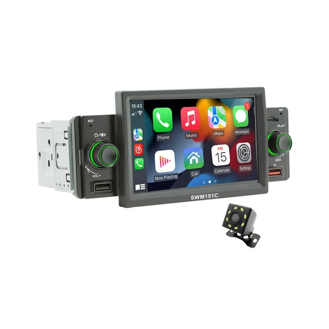 1 Din Araba Radyo CarPlay 5 Inç MP5 Çalar Bluetooth Eller Serbest.