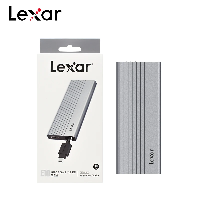 Leaxr E10 M.2 SSD Enclosure Case Disk Box High Speed USB 3.2 Gen 2 M.2 NVme SATA Solid State Drive Case For 2230/2242/2260/2280