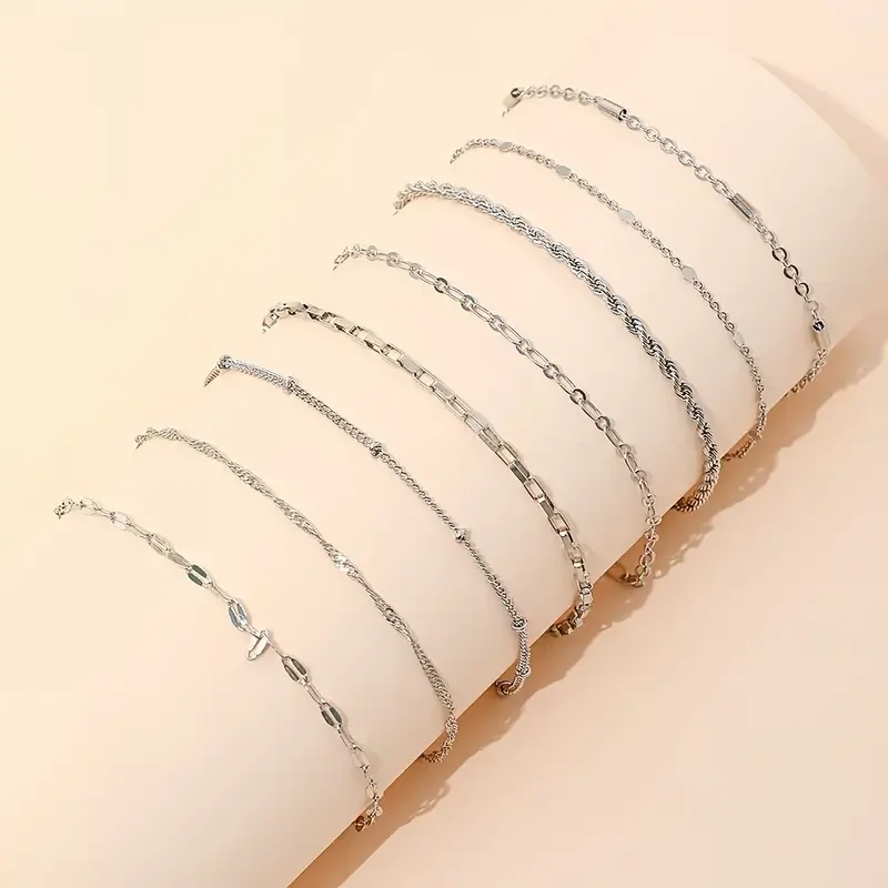 11Pcs/Set Boho Twist Chain Bracelets Set for Women Vintage Punk Gold Color Adjustable Cuban Link Bracelet Fashion Jewelry Gifts