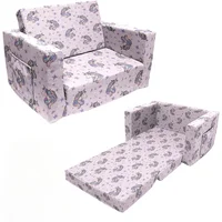 Children's Sofas, Children's 2 in 1 Convertible Relaxing Sofa To Lounger - Extra Soft Flip Open Chair & Sleeper 1