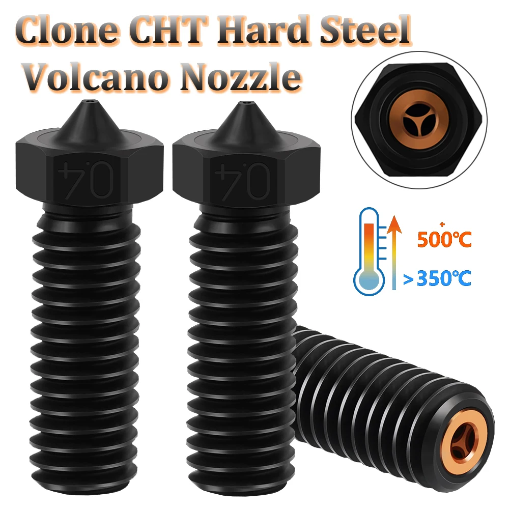 2pcs Hardened Steel Clone CHT Nozzle 3D Printer Parts High Flow CHT Volcano Nozzles For Sidewinder X1 X2 Genius Pro Vyper 2pcs hardened steel clone cht nozzle 3d printer parts high flow cht volcano nozzles for sidewinder x1 x2 genius pro vyper