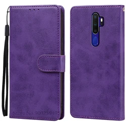 Premium Flip Leather Phone Case - Elegant Protective Cover for OPPO A9 2020 - A5 2020 (Purple)