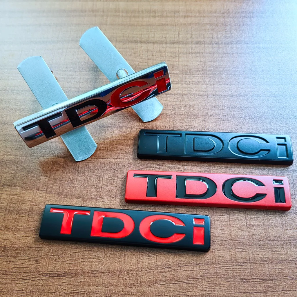 3D Metal Red Black Logo Tdci Emblem Car Front Grill Badge Per Ford Fiesta Kuga Mondeo Mk3 Focus Mk2 Tdci Sticker Accessori