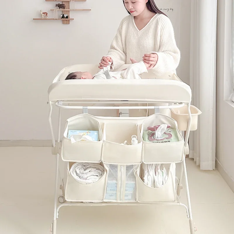 Baby Comfort Massage & Touch Nursing Table, Newborn Baby Diaper Changing Table, Multifunctional Folding Storage Stand