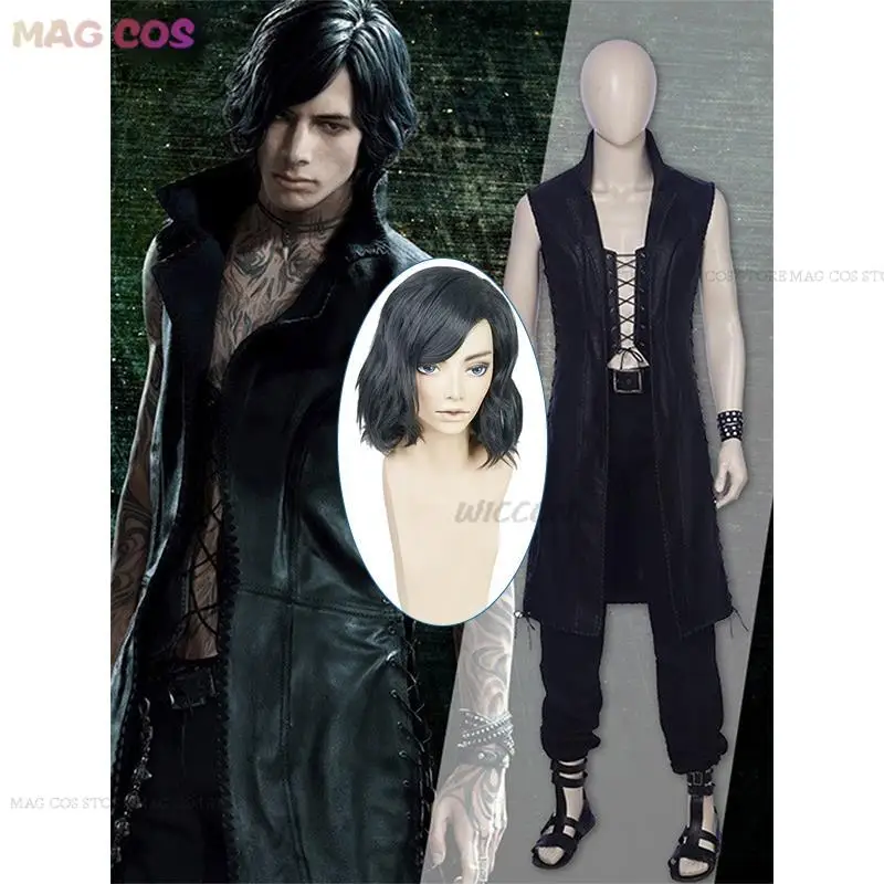 Gioco Dmc 5 V Vitale Devil Cosplay Costume Parrucca May Cry Cosplay Costume Uniforme Outfit Custom Made Halloween Party Mens Clothes