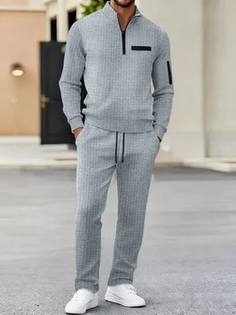 Polo e pantaloni a quadretti da uomo Set Tuta da 2 pezzi per sport da golf Abbigliamento casual Abbigliamento sportivo Tuta sportiva per il tempo libero da uomo